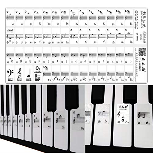 1Set Piano Stickers 61 Key Electronic Keyboard 88 Key Electrical Piano Music Decal Label Note - Thumbnail 7