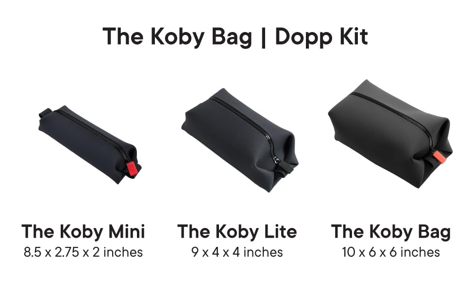 TOOLETRIES The Koby Mini Dopp Kit - Silicone Toiletry Organizer, Bathroom Travel Bag - Features Heavy-Duty Zipper, Leak Resistance, Easy to Clean - Charcoal