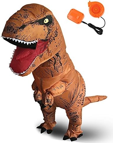 T-Rex Costume Inflatable Dinosaur Suit Halloween Adult Inflatable Brown T Rex Costume