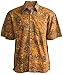 Johari West Men's Button-Down Short Sleeve Shirt, Autumn Gold, (Gold, X-Large)