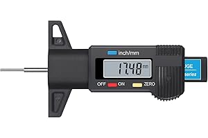 ALLmeter Tire Tread Depth Gauge Digital 0-25.4mm Range,0.01mm Resolution,Large LCD Display,Handheld Automotive Measuring Tool for Car Motorbike Tires