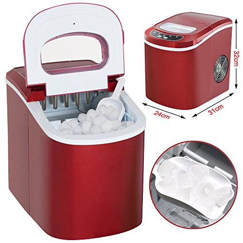 Neu Eiswürfelmaschine Eismaschine Icemaker Eiswürfelbereiter 3 Farben zum Auswählen Popamazing (Rot) – Bild 4