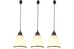 Kiven - H Type Track Light, 3-Pack Frosted Glass Mini Pendant Light, Bronze