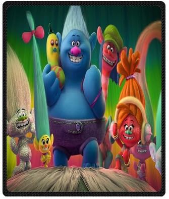 Hot Sale Indoor/Outdoor Fleece Throw Blanket Throw 50" x 60" Size with Animation Trolls Colorful Background