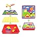 AMOSTING Early Learning Educational Button Art Toys for Toddler, Color & Geometry Shape Matching Mosaic Puzzle Peg Board Games for Preschool Kids