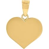 Jewels By Lux 14Kt Yellow Gold Womens Heart Pendant Charm