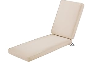 Classic Accessories 62-029-BEIGE-EC Montlake Outdoor Chaise Lounge Cushion, 80 x 26, FadeSafe, Water-Repellent, Antique Beige