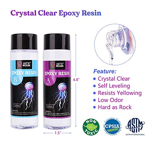 LET'S RESIN Epoxy Resin Kit, 9.8OZ Resin Kit for Beginners, Resin