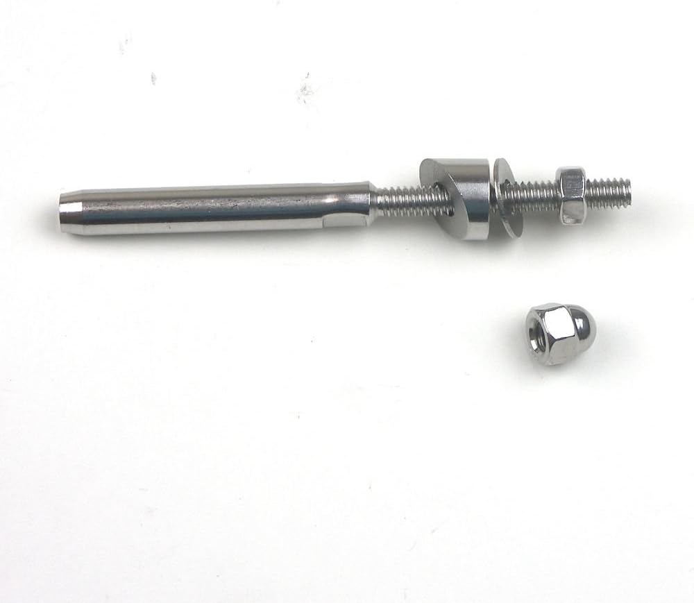 (1pc Set) Stainless Steel Cable Railing End Fitting with 30 Degree