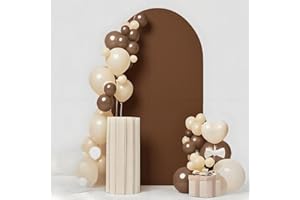 Brown 6FT Wedding Arch Cover, Spandex Fitted Arch Stand Covers, Brown Chiara Arch Backdrop Cover for Birthday Party Ceremony 
