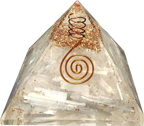 ARIHANT HANDICRAFTS Selenite Orgone Pyramid, 50 mm, 2 Inch