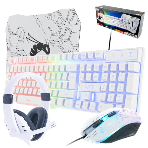 Gaming Keyboard and Mouse Headset Mouse Pad Bundle