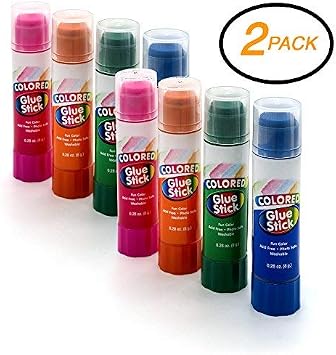 Amazon Com Emraw Washable Colored Glue Stick Safe Smooth Wrinkle Acid Free Colors Included Blue Green Pink Orange For Photos Papers Envelops Etc Good For Home Office School