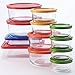 Pyrex 24 pc. Glass Storage Set with Color Lids, clear