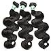 Msbeauty 7A Body Wave 3 Bundles of Brazilian Virgin Hair Weave Hair Human Bundles Natural Color Tangle-free