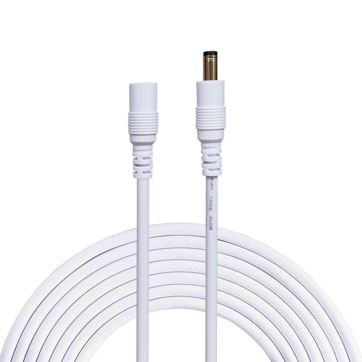 Liwinting 10m/32.8ft DC Extension Cable 2.1mm / 5.5mm Male to Female Connector, DC Power Cord Extension Cable for Power Adapter, 12V CCTV Wireless IP Camera, Monitors, Led, Car - White