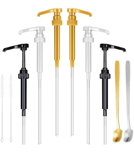 Lot De 5 Pompes à Sirop De Café Réutilisables Dorées - Doseurs Précis 7-10ml Pour Bouteilles Aromatisées à La Maison