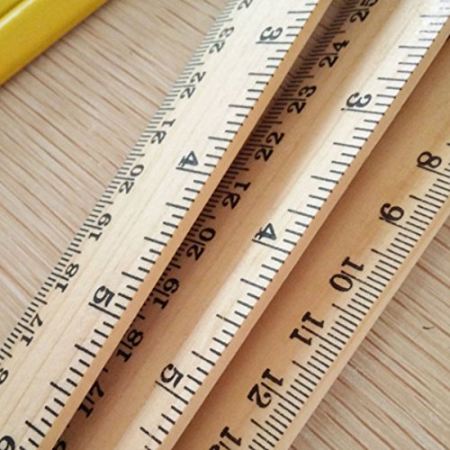 20 Pcs Wooden Student Ruler Wooden School Rulers Office Ruler Measuring Ruler Teaching Ruler, 2 Scale(Centimetre + Inch), 2 Size(12inch/30cm + 6inch/15cm) - Thumbnail 4