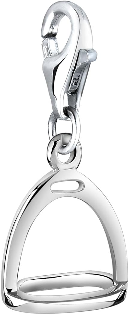 Nenalina Stirrup Carabiner Charm Pendant for Charm Bracelet 925 Sterling Silver 713115-000, 24 mm