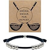Lyfange Golf Stroke Counter Bracelet for Men Women Adjustable Stainless Steel 10 Bead Golf Bracelet Handmade Golf Score Counter Bracelet Golf Jewelry Accessories
