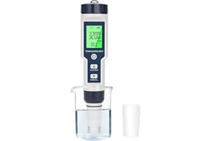 ARENDSACE 2025 New 5 in 1 Pool Salt Tester，Accurate and Reliable,Salt, pH Meter, EC, TDS, and Temperature，Digital Pool Water Tester，Salt Tester for Saltwater Pool,Used for Pool Salt and hydroponic Plants, etc