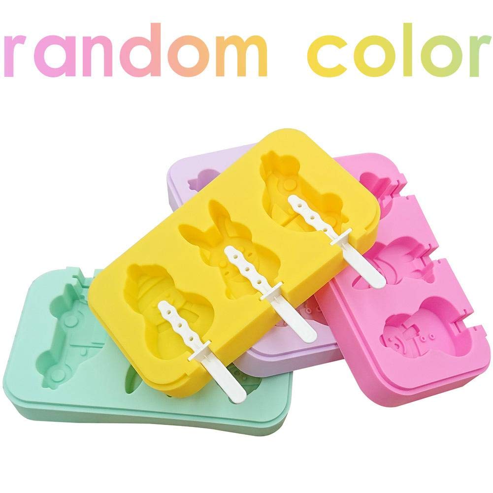 DIY Popsicle Ice Cream Moulds Silicone Mold Car Snowman Bunny Cartoon Silicone Ice Cream Molds Homemade Cute Cartoon Popsicle Innovative Ice Cream Mould