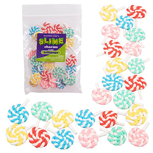 Maddie Rae's Slime Charms, Mixed Lolly Pops 25 pcs of Slime Beads