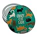 Crazy Cat Lady Teal Orange Black Brown Round Rubber Non-Slip Jar Gripper Lid Opener