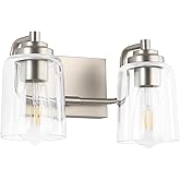 SOLFART Brushed Nickel Vanity Light 2 Light Bathroom Vanity Light Bathroom Lights Vanity Lighting Fixtures Wall Lights Over M