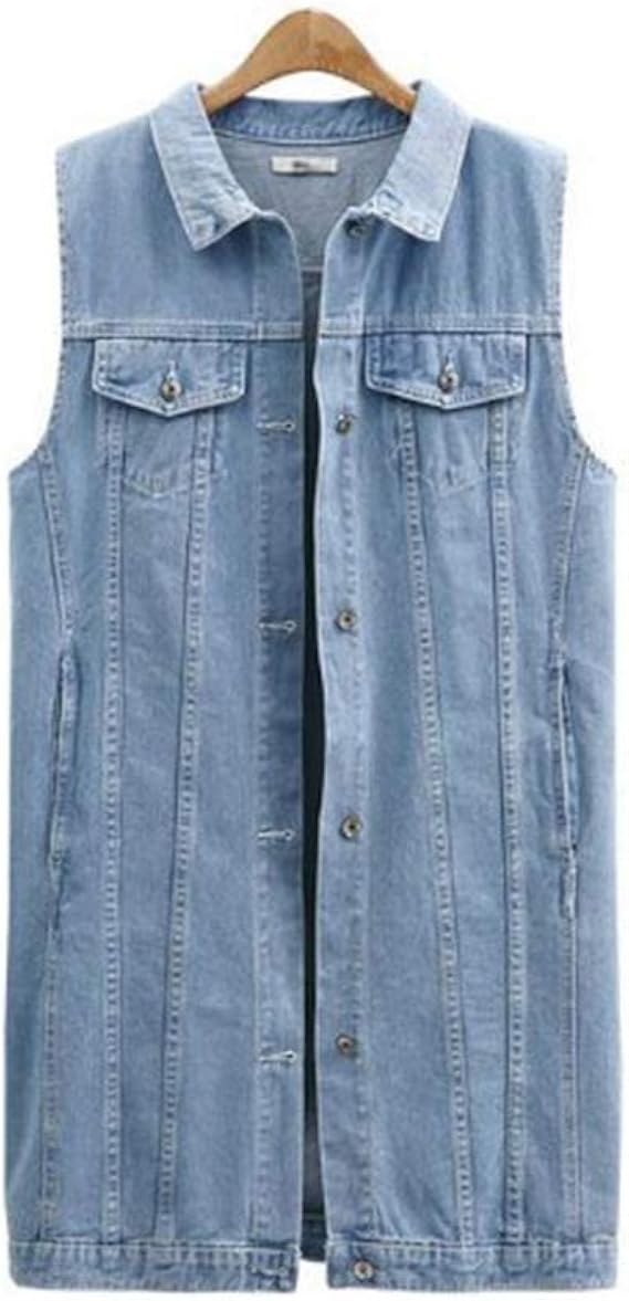 sleeveless loose denim coat