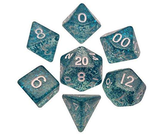 Ethereal Light Blue 10mm Mini Polyhedral Dice Set