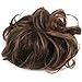 Dodoing Curly Messy Hair Bun Extension Ponytail Hairpiece Hair Extensions Dark Brown Mix Light Auburn,Dark Brown Mix Light Auburn,One Size