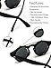 WearMe Pro Flip up Cyber Steampunk Round Circle Retro Sunglasses (Black/Silver Rimmed, 43)