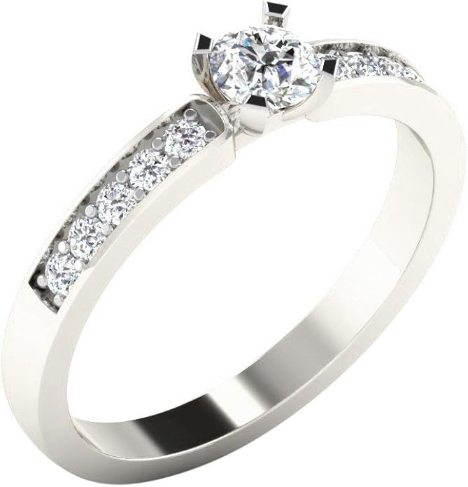0.45 Ct Real Diamond Ring in 14KT Gold for women Amazon.co.uk Jewellery