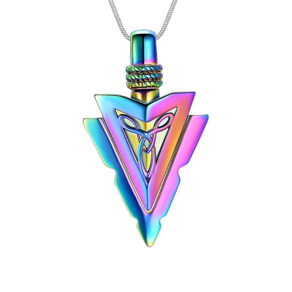 QGJNSGC Cremation Jewellery for Ashes Necklace Arrowhead Pendant Memorial Necklace Urn Necklace for Ashe of Loved Ones Keepsake Lockets Ashes Holder Pet Dog Heart Urn Jewellry Spear Point Jewellry