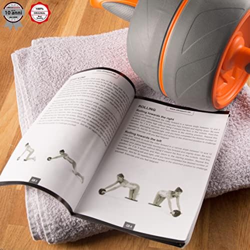 Premium Ab Trainer AB, Trainer Addominale Uso Domestico, per allenare Muscoli Addominali, Schiena e Spalle, Rullo Superiore Corpo con Maniglie gommate, Pratico attrezzo Sportivo, Arancione