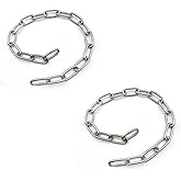 Stainless Steel Safety Chains 40in (L) x 4MM (T) Long Link Chain Rings Light Duty Coil Chain for Hanging Pulling Towing (4mm*100cm-2 Pack)