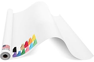 Paclord USA Made 36" x 1200" White Kraft Paper Roll, 45 lbs/66 GSM, American Produced Colored Kraft Paper for School, Bulletin Board - Odorless, Non-Toxic, Safe for Kids
