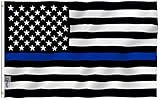 ANLEY [Fly Breeze] 3x5 Foot Thin Blue Line USA Flag - Vivid Color and UV Fade Resistant - Canvas Header and Double Stitched - Honoring Law Enforcement Officers Flags Polyester with Brass Grommets