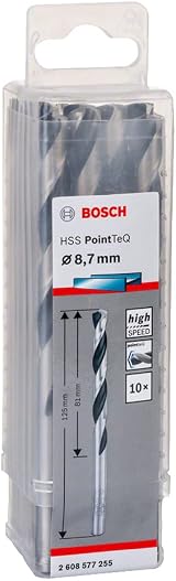 Bosch PointTeQ HSS Twist Drill Bit 10pc 8.7 x 81 x 125 mm
