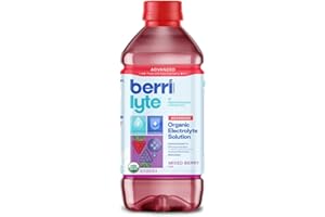 BERRILYTE Berri Lyte Advanced Plant Based Organic Electrolyte Solution – Pediatric Rehydration Drink – Natural Sugar Mixed Berry Flavor, 1 L, 2 ct