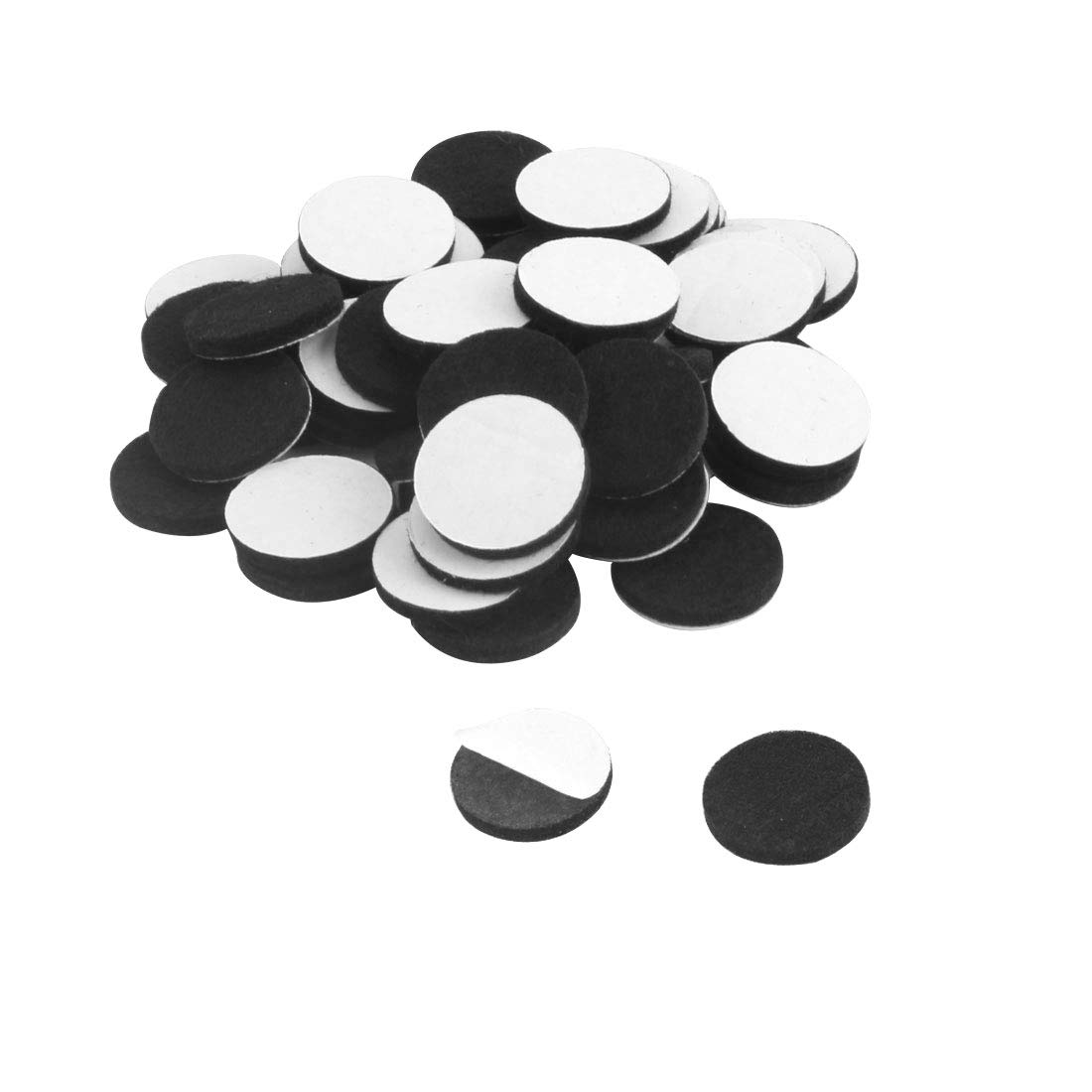 sourcingmap Home Office Self Stick Protecting Protecter Furniture Felt Cushions Pads Mats 20mm 50pcs Black