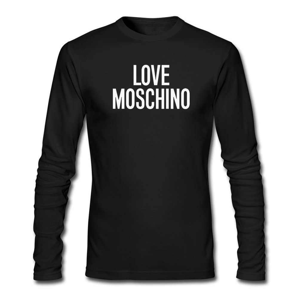 tops ... Long Sleeve Moschino Printed Amazon.com: For Mens Love