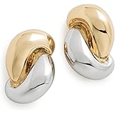 LELET NY Women's Cami Metal Earrings, Mixed Metal, Gold, Green, One Size