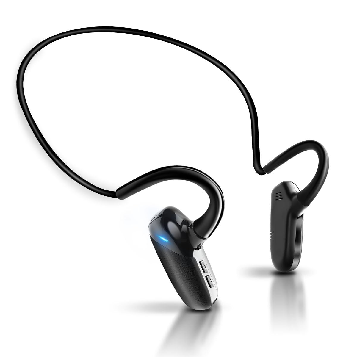 EQZ 骨伝導イヤホン bluetoothの進化 空気伝導 こつでんどう オープンイヤー型イヤホン bluetooth ワイヤレス ぶるーとゅーす 18g超軽量 耳に快適にフィット ENCノイズキャンセリング マイク内蔵 耳を塞がない ランニング ヘッドホン 物理ボタン操作 Type-C充電 外音聞き取り 自動ペアリング (ブラック)商品画像