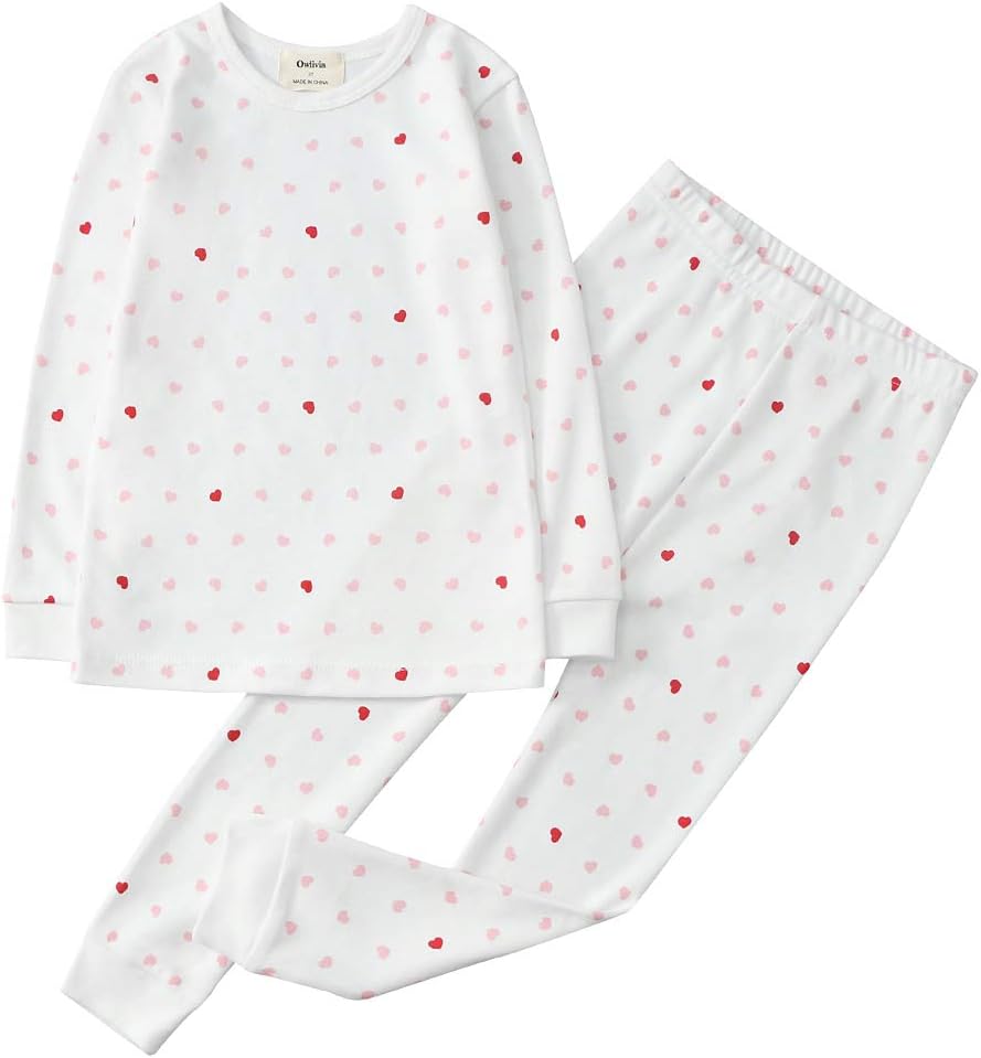 Owlivia 100% Organic Cotton Baby Long Sleeve Pajama Sets, Toddler Boy Girl 2-Piece Sleepwear