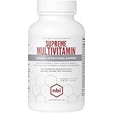NBI Supreme Daily Multivitamin with Vitamin A, C, D, E, K, B6, and B12 | Multi Mineral Supplement for Men & Women | 120ct Veggie Capsules