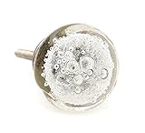 Clear Bubbles Round Glass Dresser Drawer, Door, Cabinet Knob