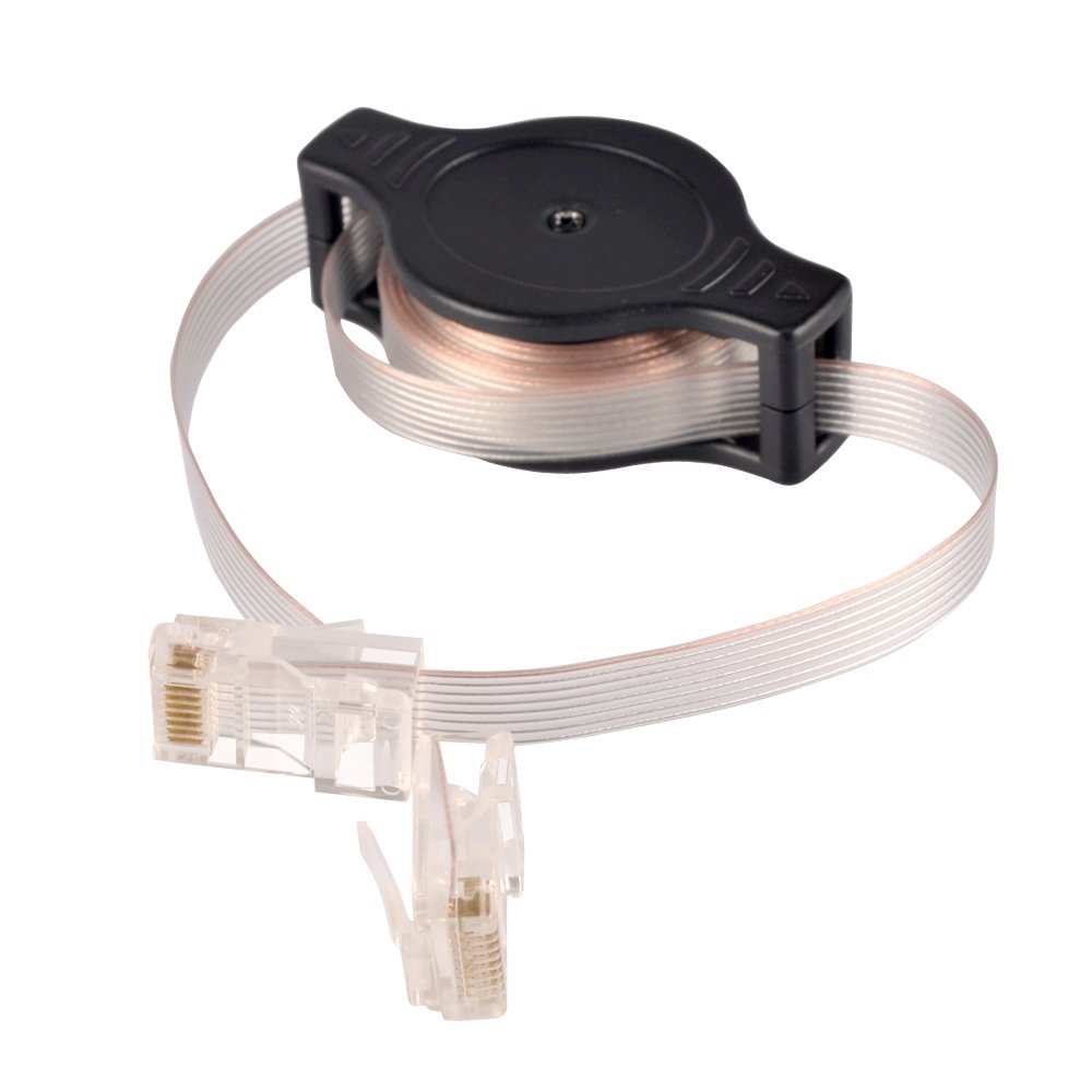 SHiZAK 2-Pack 1.5M Retractable Ethernet Cat5 RJ45 LAN Flexible Network Cable