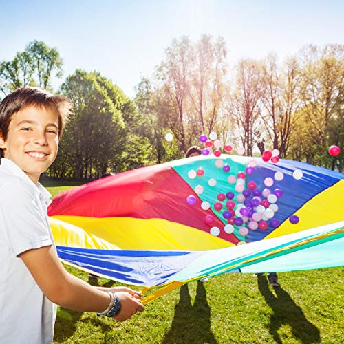 image for GOPLUS Kids Parachute, Folded & Colorful Parachute Tent Toys, Multifun